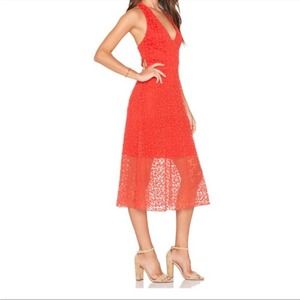 Alice + Olivia Noreen Embroidered T Back Midi Dress